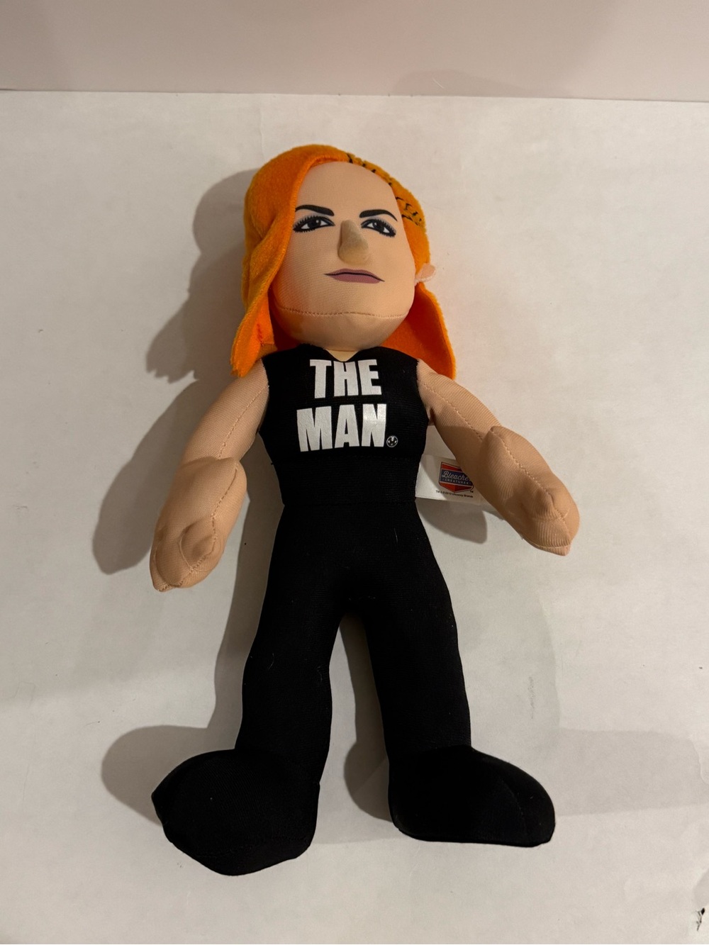 WWE Plush Doll The Man Orange Hair Black Outfit